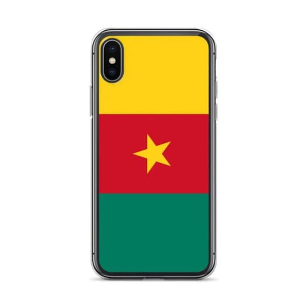Cover til iPhone - PIXELFORMA - iPhone X - Cameroon Flag - Blød silikone - Let design Grön, Röd, Gul