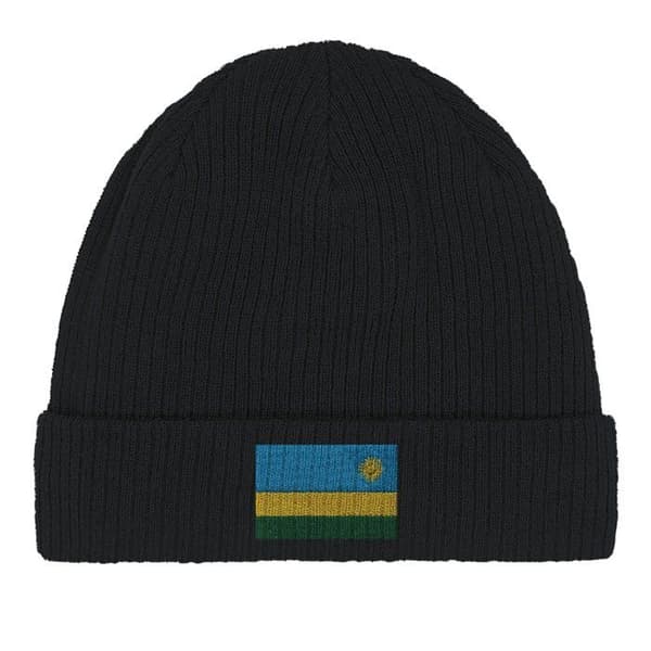 Bonnet Flag Rwanda i Sort Svart