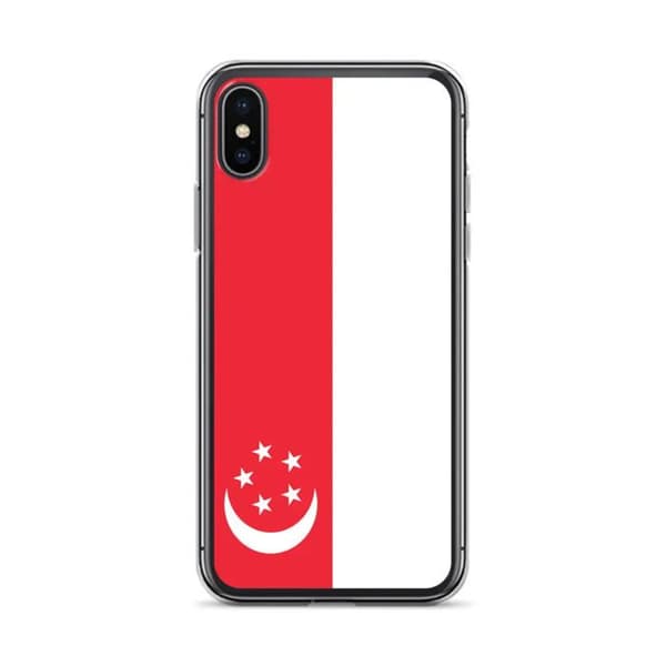 Coque til iPhone - PIXELFORMA - iPhone XS - Singapore Flag - Blød silicone - Let design Singapore flag