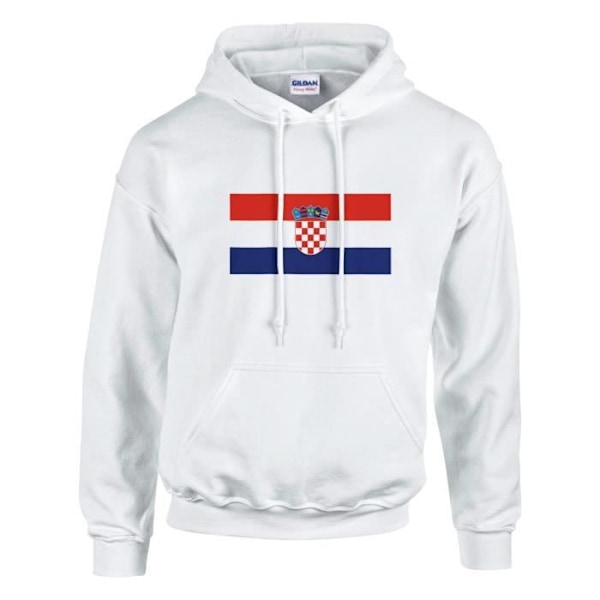 Croatia Flag Hoodie i vit Vit XL