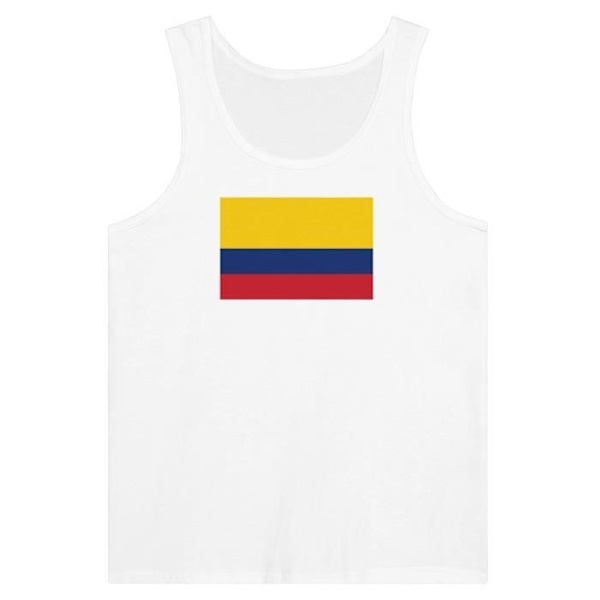 Colombia Flag Linne i Vit Vit S