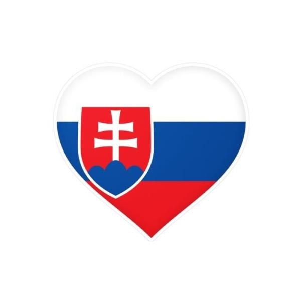 Hjärtklistermärke Slovakiens flagga i flera storlekar 1 cm i 1000 stycken