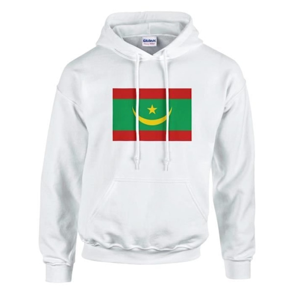 Mauritania Flag Hoodie i vit Vit XXL