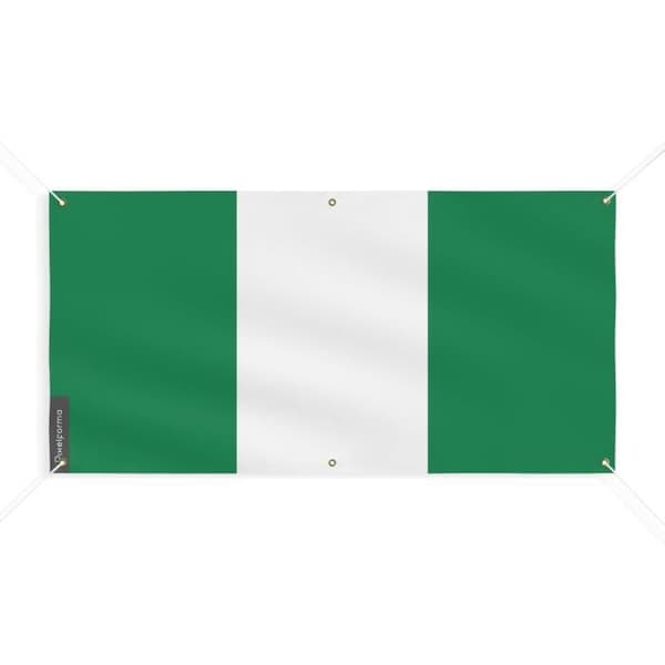 Nigeria Flag Banner 6 Øjer 70x140cm i polyester