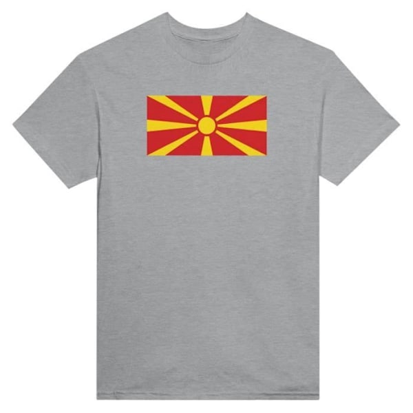 Nordmakedoniens flag T-shirt i grå farve Grå XL