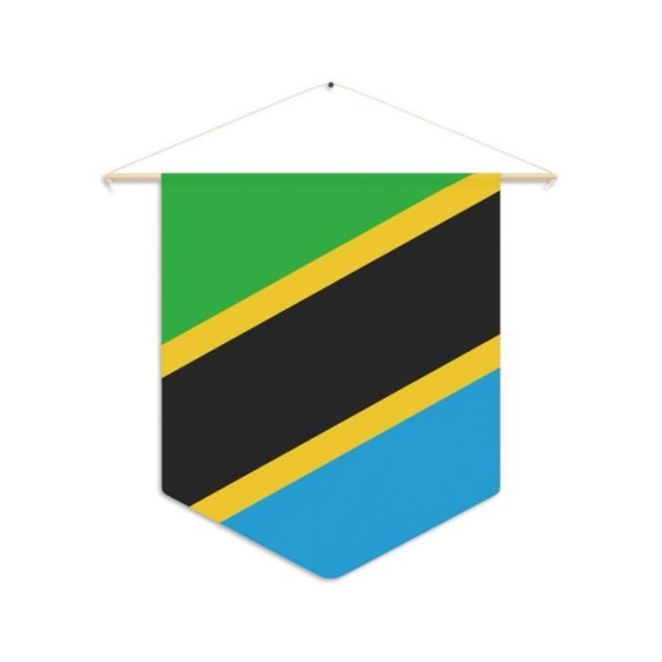 Tanzania flagvimpel til at hænge i lærred 30x45cm