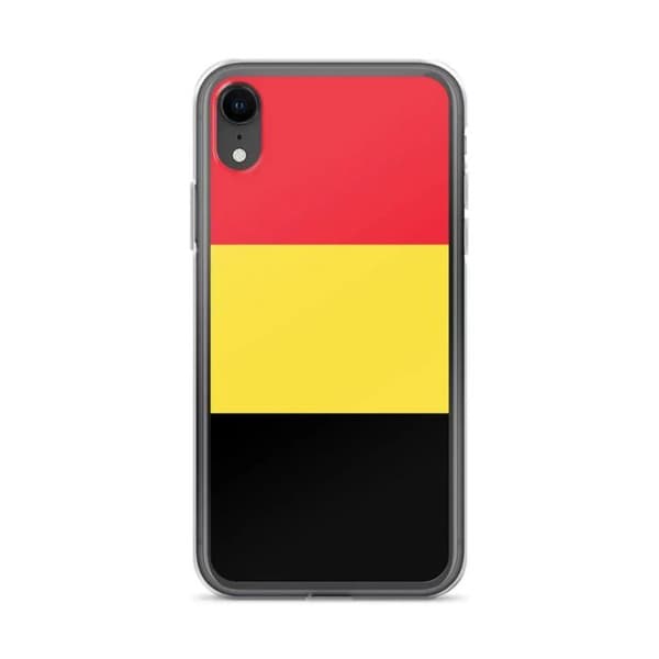 Belgian Flag iPhone Case - PIXELFORMA - iPhone XR - Complete Protection - Soft Silicone Svart, Vit, Blå, Röd, Rosa, Grön, G