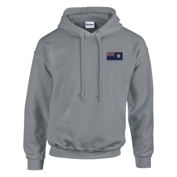 Hætte sweatshirt - PIXELFORMA - Anguilla flag - Grå - Lange ærmer - Hættehals Grå XL