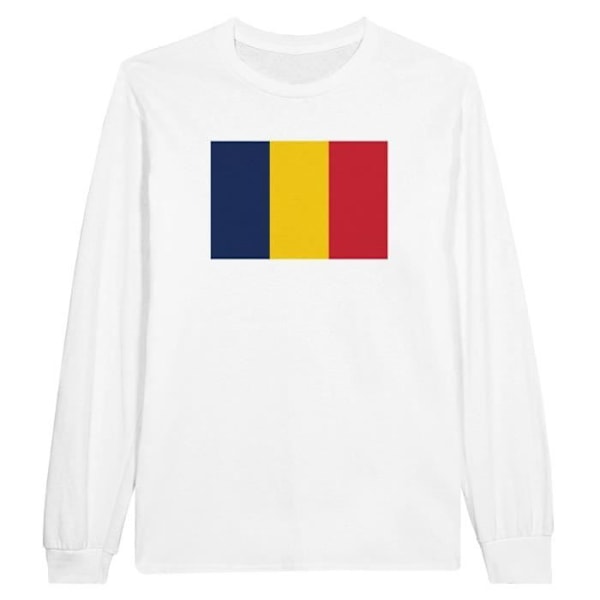 Chad Flag langærmet T-shirt i hvid Vit XXXL