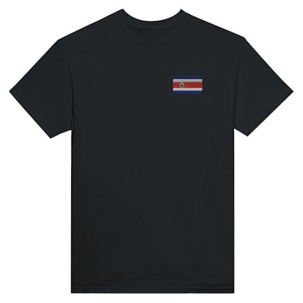 Costa Rica Flag -kirjonta T-paita mustana Svart M