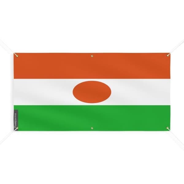 Niger Flag Banner 6 öljetter 110x220cm i polyester