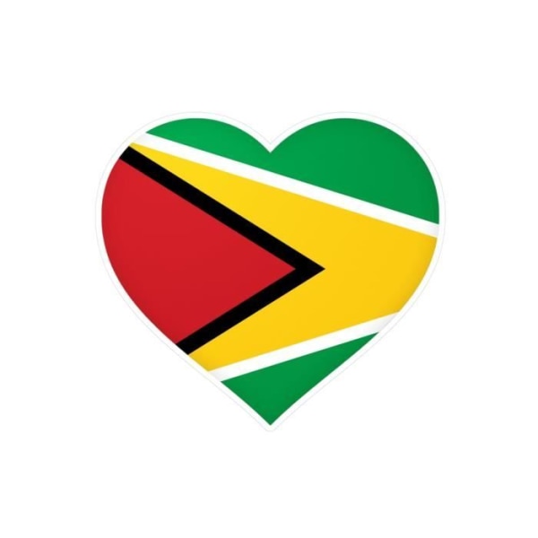 Hjärtklistermärke Guyanas flagga i flera storlekar 2 cm i 1000 stycken