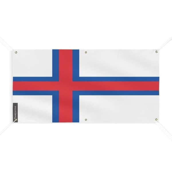 Färsaarten lippubanneri 6 silmukkaa 180x360cm polyesteriä