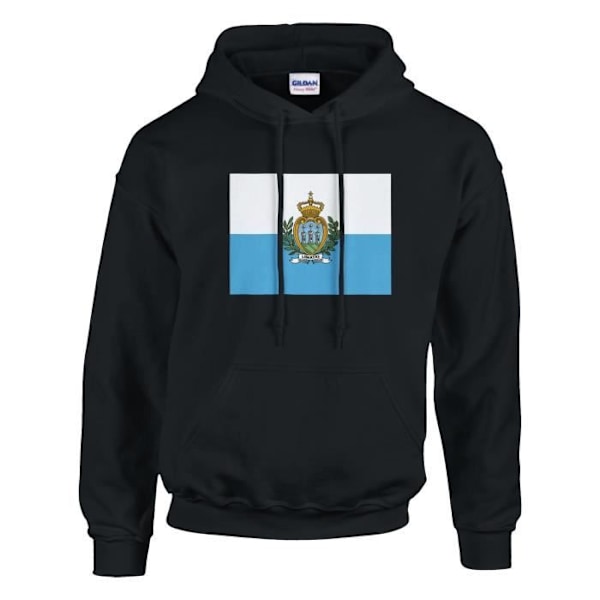 Musta San Marino Flag -huppari Svart XXXXXL