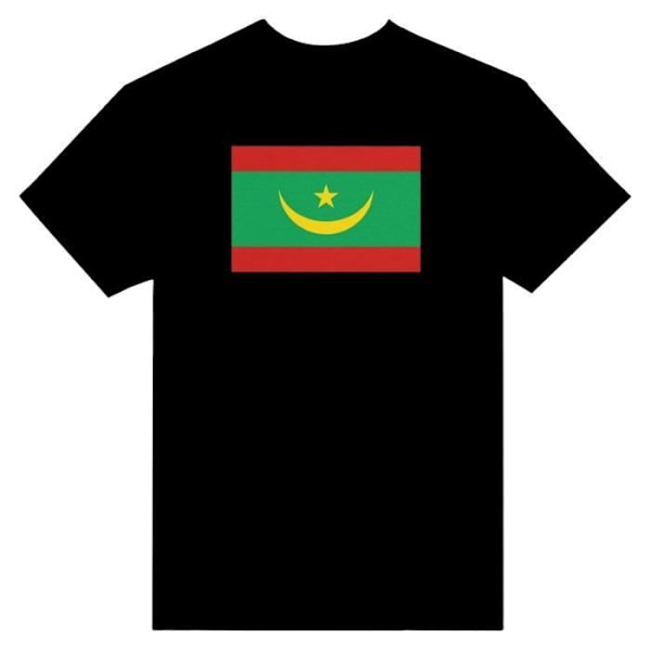 Mauretaniens flag T-shirt i sort farve Svart XXL