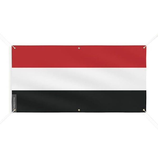 Yemen Flag Banner 6 Øjer 50x100cm i polyester