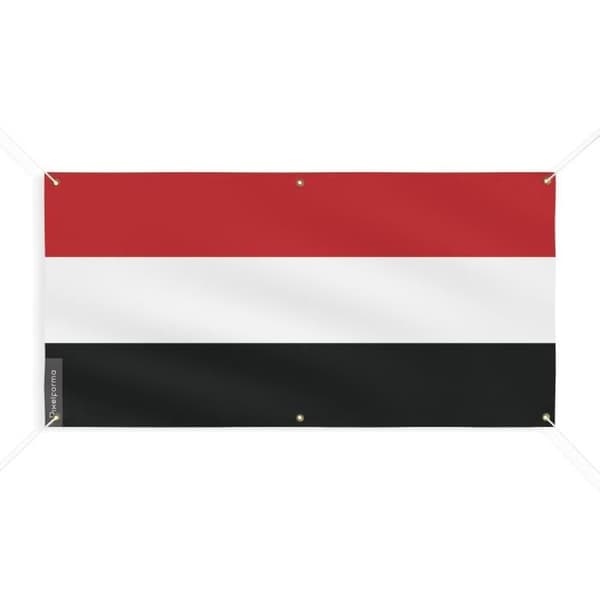 Yemen Flag Banner 6 öljetter 50x100cm i polyester