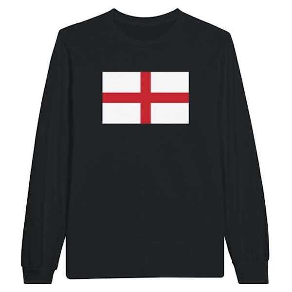 England Flag langærmet T-shirt i sort Svart S