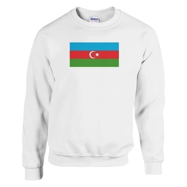 Sweatshirt - PIXELFORMA - Drapeau av Serbien - Vit - Långa ärmar - Rund hals Vit jag