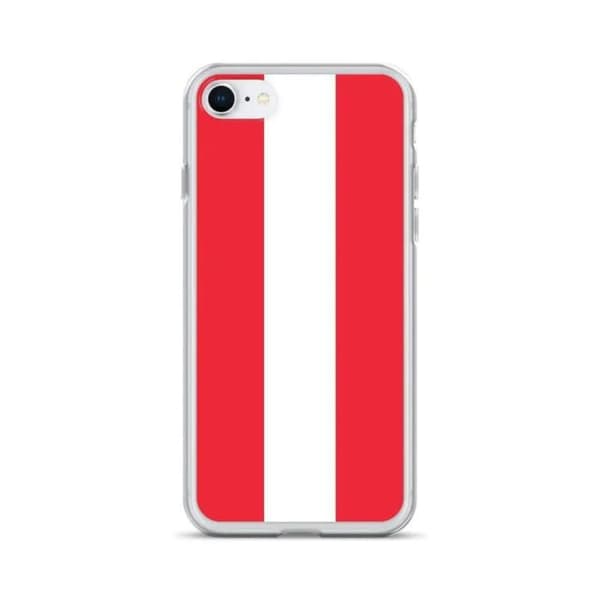Coque til iPhone - PIXELFORMA - iPhone 7 - Østrigs flag - Blødt silikon - Let design röd vit