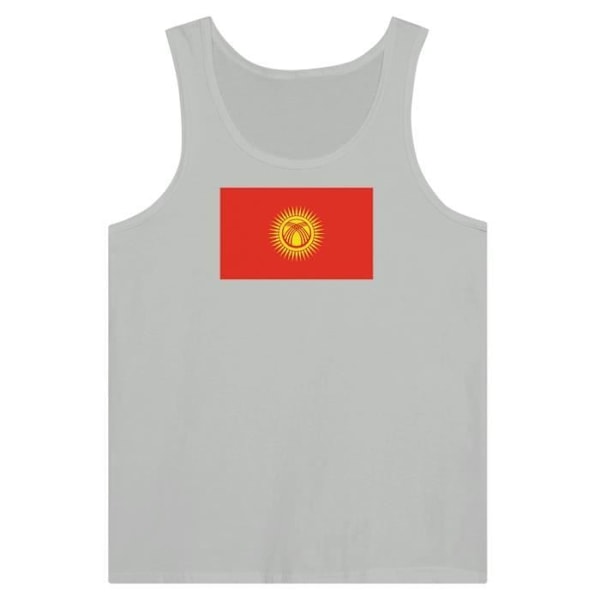 Kirgisistan Flag Tank Top i Grå Grå S