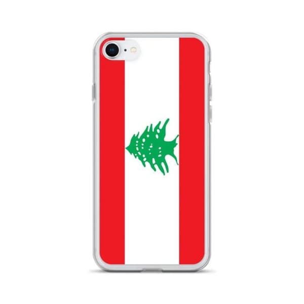 Cover til iPhone - PIXELFORMA - iPhone 8 - Liban's flag - Blødt silicone - Holdbar beskyttelse Röd