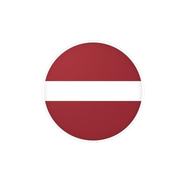 Pyöreä tarra Latvian lippu 10 cm 1000 kappaletta