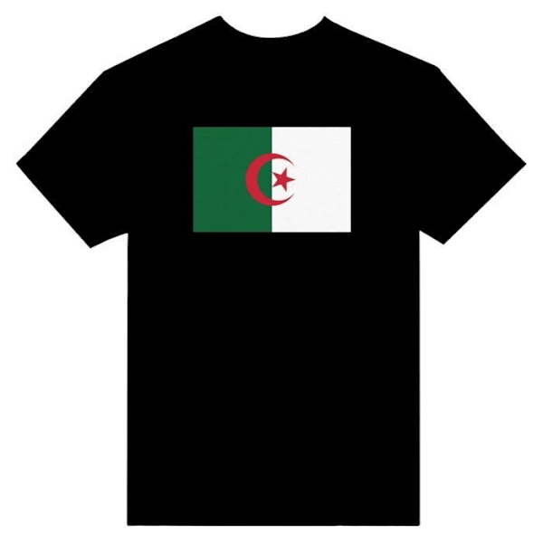 Algerian lipun T-paita mustana Svart XXXXXL