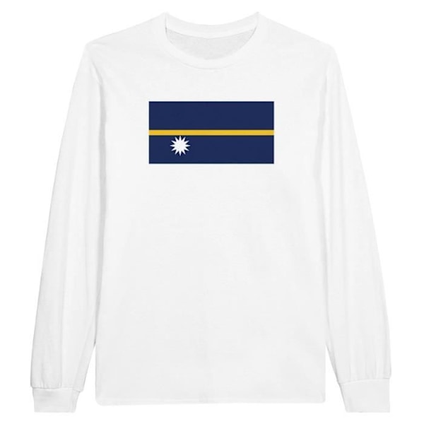 Nauru Flag pitkähihainen T-paita valkoinen Vit XXXL