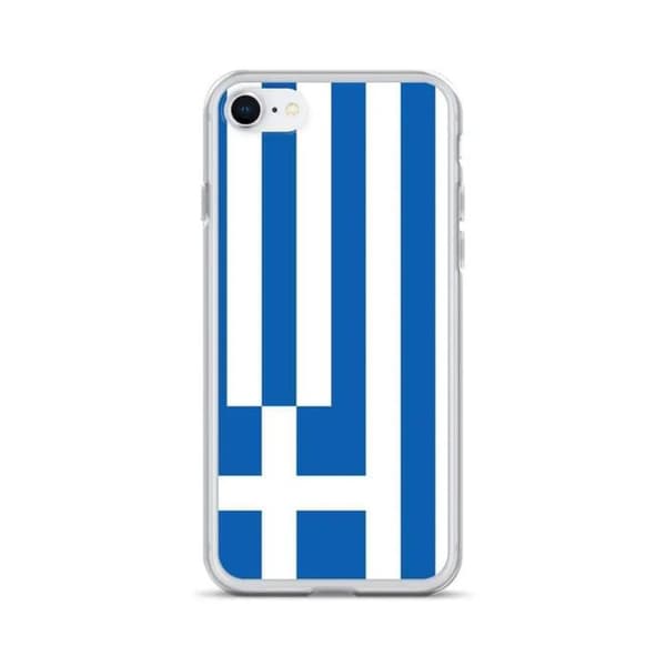 iPhone Cover - Græsk Flag - iPhone 7 - Blødt Silikone - Tyndt og Let Design - Optimal Beskyttelse Blå och vit