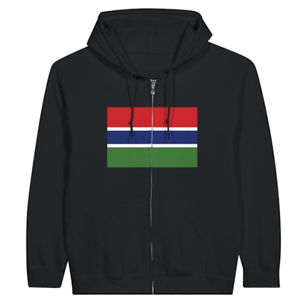 Gambia Flag Hættetrøje med lynlås i sort Svart XL