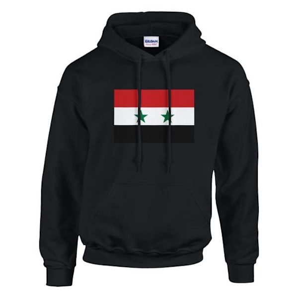 Syyria Flag -huppari mustana Svart XXXXL