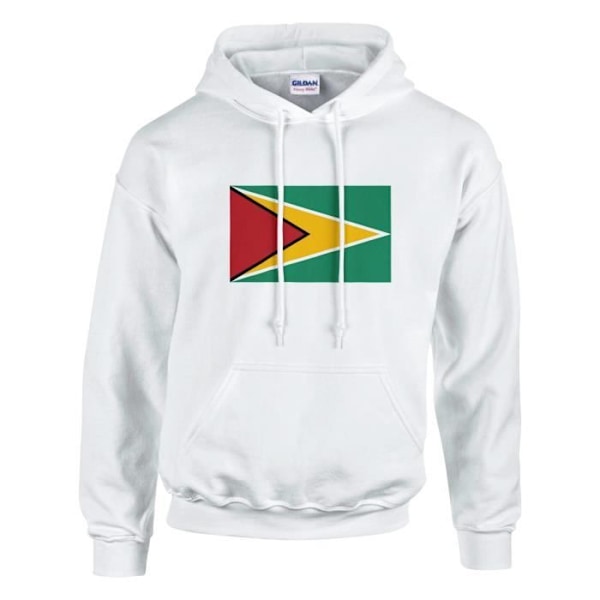 Guyana Flag Hoodie i Vit Vit XXXL