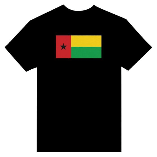 Guinea-Bissau Flag T-shirt i sort farve Svart XXXL