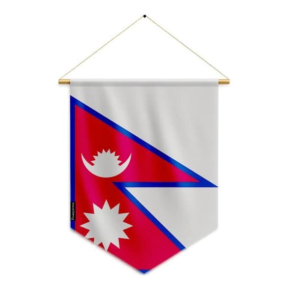 Flag - Nepal - 30 x 45 cm - Polyester - Front/back - Multicolor Flerfärgad