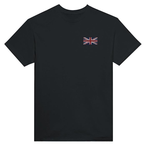 United Kingdom Flag Broderi T-Shirt i sort Svart M