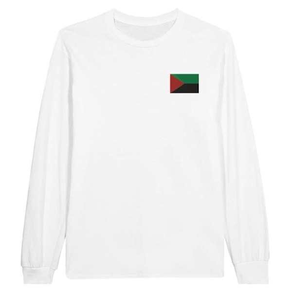 Martinique Flag Broderet Langærmet T-Shirt i Hvid Vit M