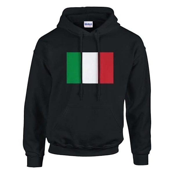 Italien Flag hættetrøje i sort Svart XXXL