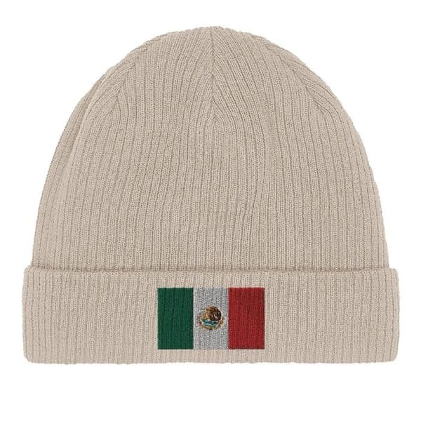 Bonnet Flagga Mexiko i Beige Beige