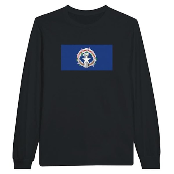 Northern Mariana Islands Flag Langærmet T-shirt i sort Svart jag