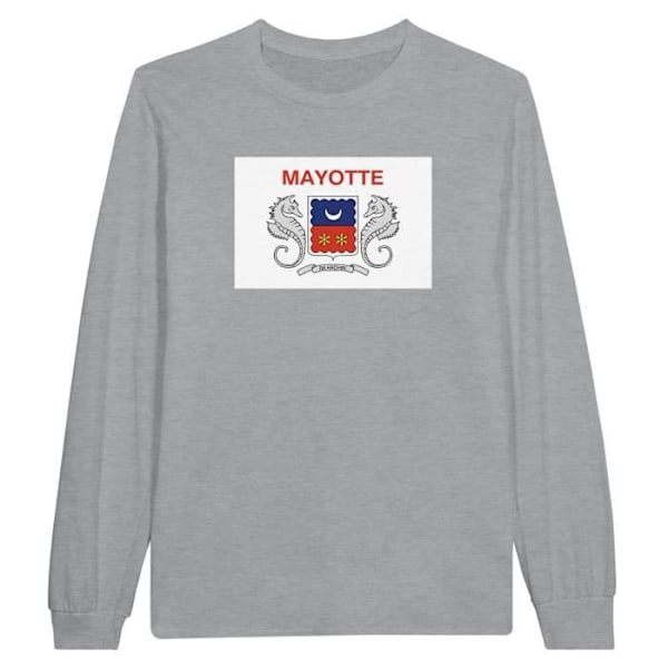 Mayotte Flag pitkähihainen t-paita harmaa Grå XXXL