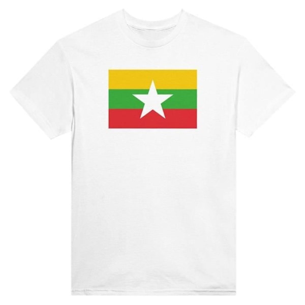 Burma Flag T-shirt i hvid farve Vit XL