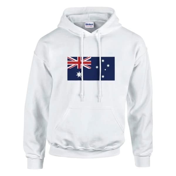 Hættetrøje - PIXELFORMA - Australiens flag - Hvid - Lange ærmer - Hættekolle Vit M