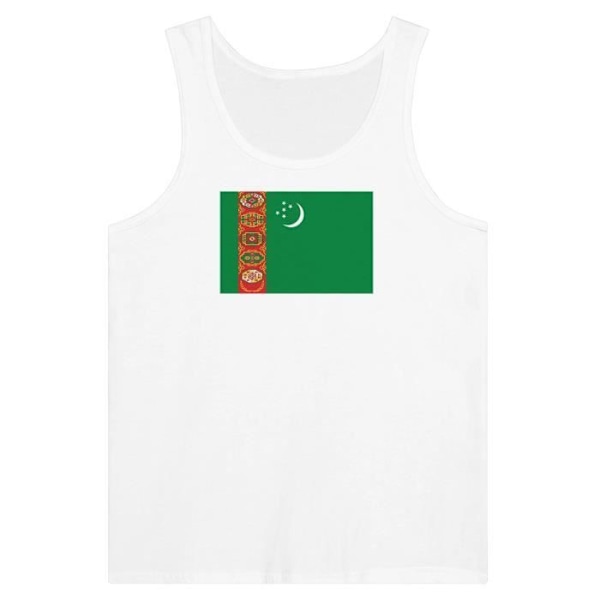 Turkmenistan Flag Tank Top i hvid Vit M