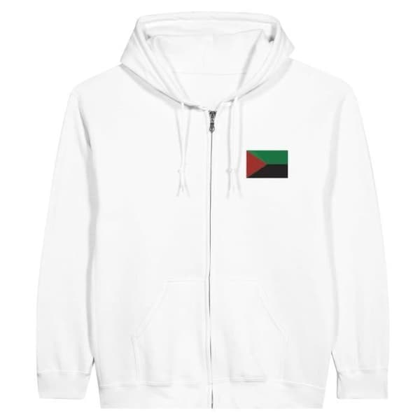 Huvtröja - PIXELFORMA - Martinique Flagga - Vit - Lång ärm - Huva Vit S