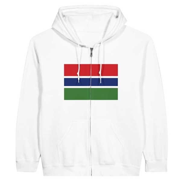 Gambia Flag Hættetrøje med lynlås i hvid Vit M