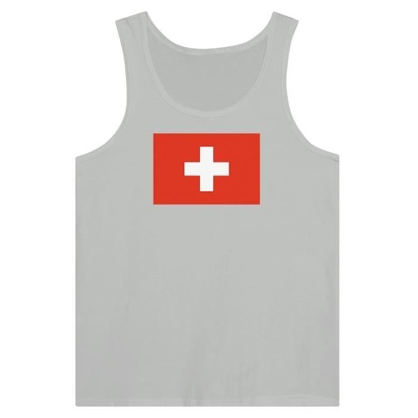 Switzerland Flag and Coat of Arms Tank Top i grå Grå S