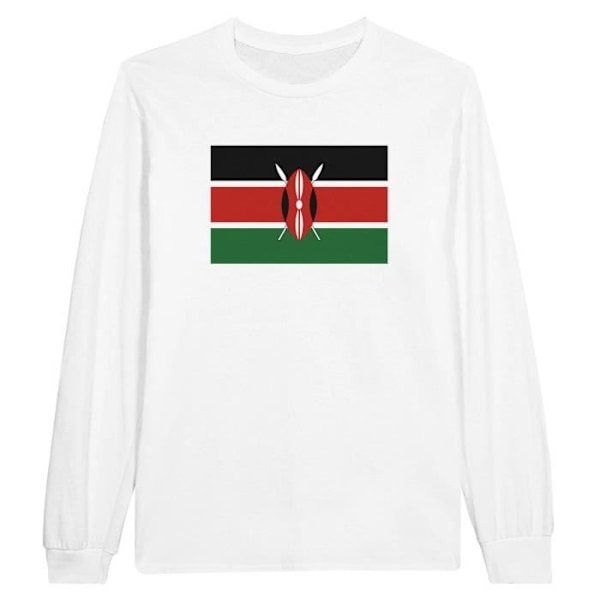 Botswana Flag langærmet T-shirt i hvid Vit M