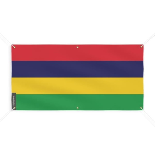 Mauritius flaggbanner 6 öljetter 170x340cm i polyester