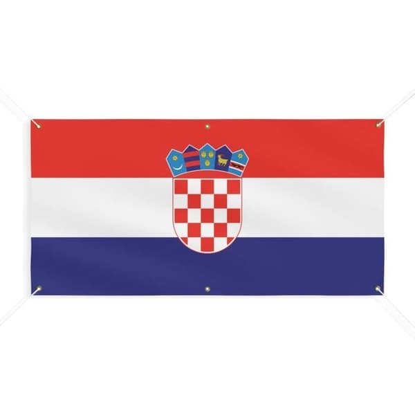 Kroatien flaggbanner 6 öljetter 70x140cm i polyester